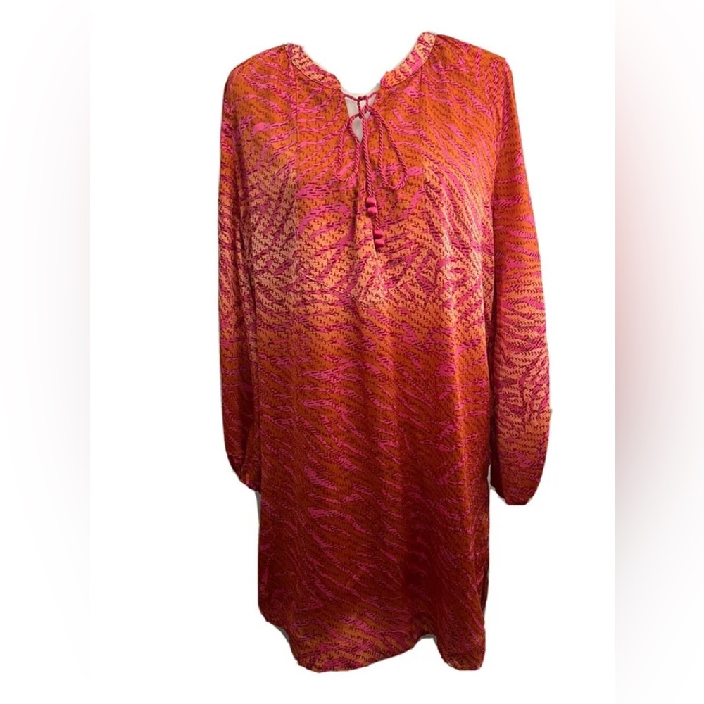 H&M conscious collection women’s orange & pink animal print Dress/Tunic- size 2